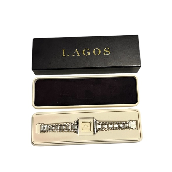 Lagos Smart Caviar Sterling Silver 38mm 40mm Apple Watch Bracelet - Picture 8 of 11